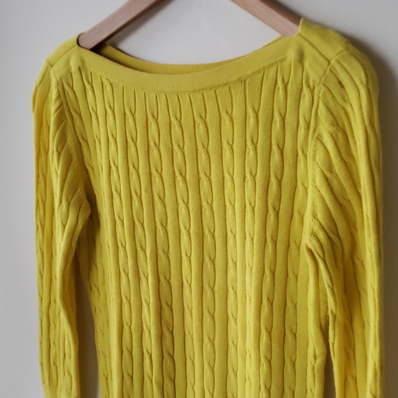Gap Yellow Knit Boat neck Sweater - Picture 2 of 8